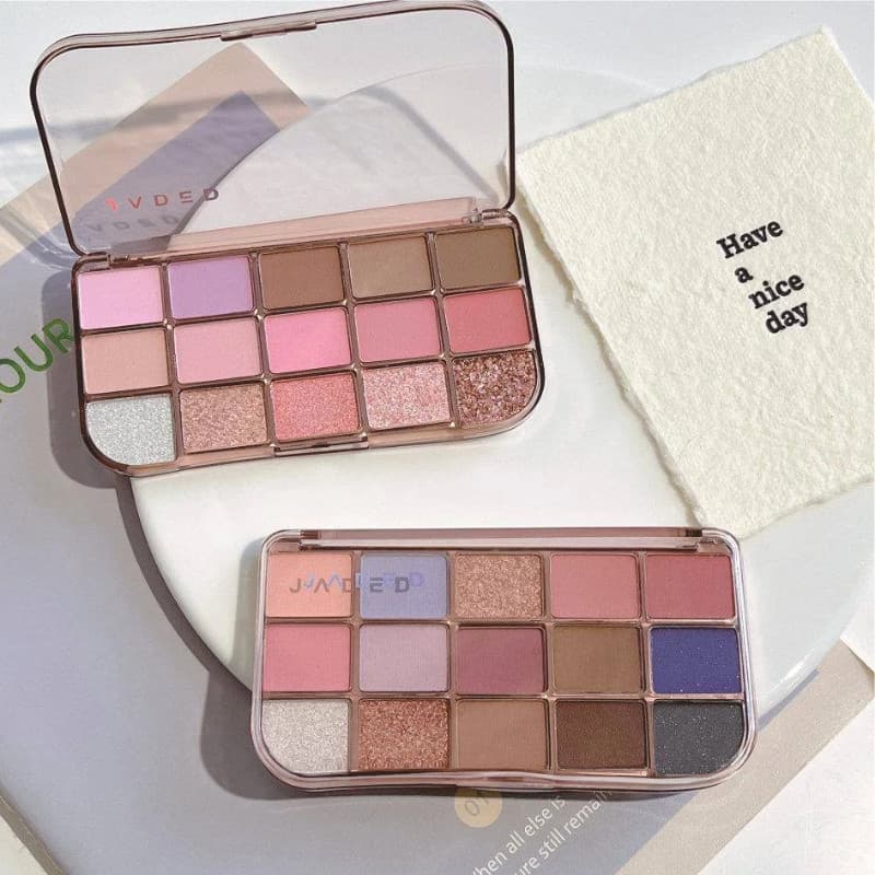 JADED Heartbeat Paleta de sombras de 15 cores Primeiro amor Série doce Nude Rosa Fosco Perolado Pseudo-Makeup Blush All-