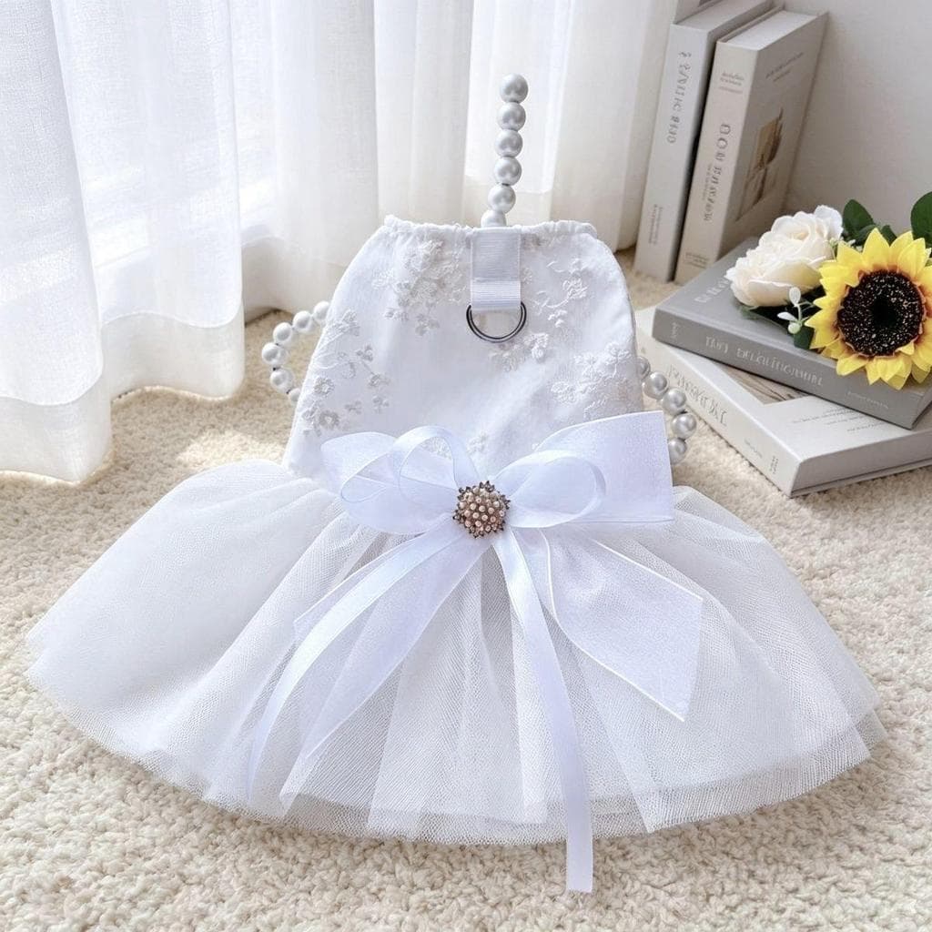 Cão gato primavera verão renda fina vestido de princesa vestido de casamento tração gaze vestido pequeno médio tamanho c