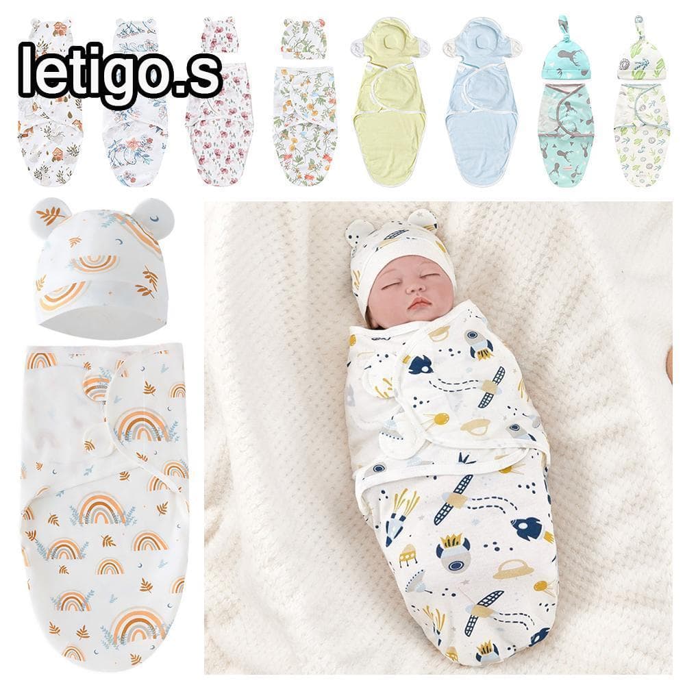 Baby Swaddle Wrap , Saco De Dormir De Algodão Anti-Chute Para Recém-Nascido , Venda A Quente Macio E Ajustável