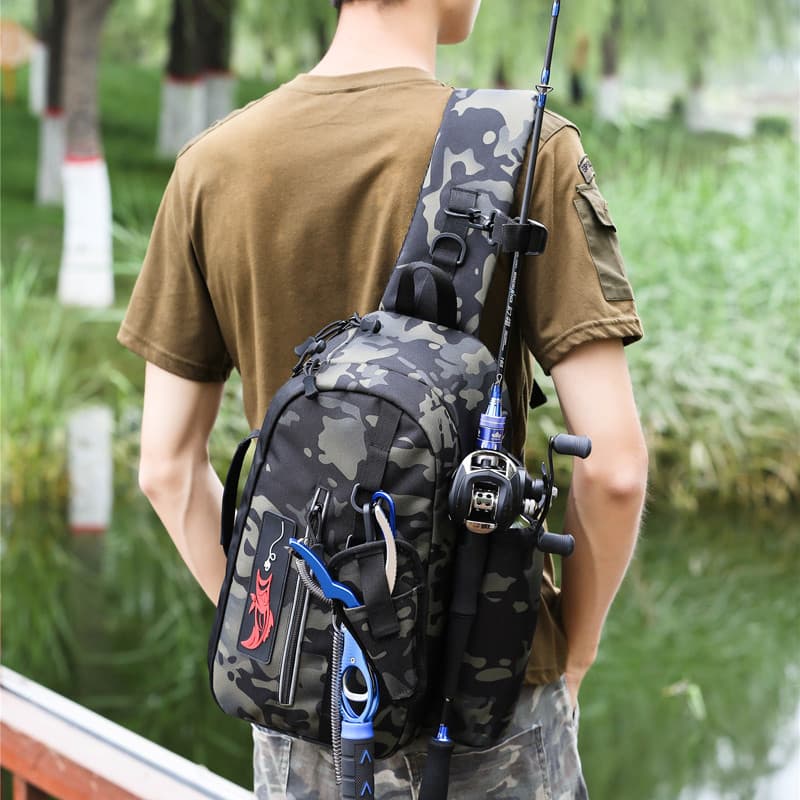 Saco de isca multifuncional saco de cintura saco do mensageiro de pesca bolsa de ombro saco de vara de pesca saco de arm