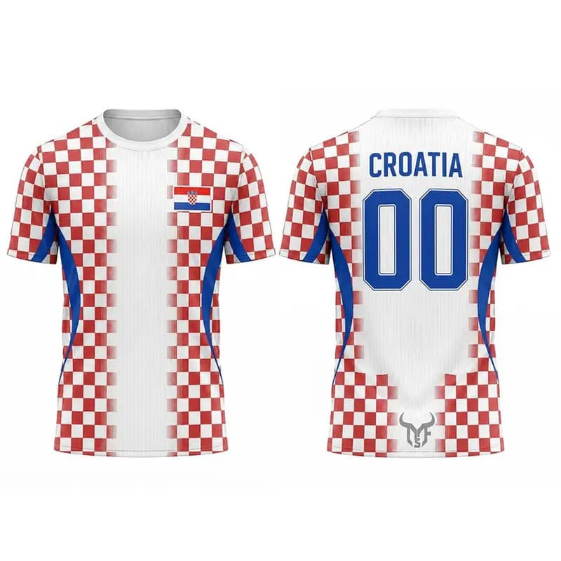 Croácia Bandeira Impressão Camisa De Futebol Esportes Ao Ar Livre Treinamento Camiseta Das Mulheres Dos Homens Verão Cas