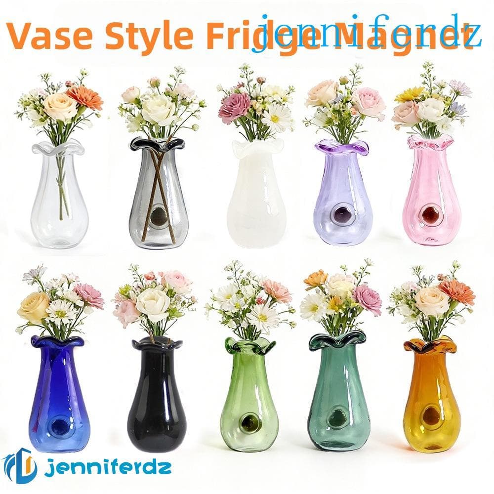 AJENNIFER 6 Unidades De Mini Ímãs De Vaso 3D , Vasos De Vidro Modernos Artísticos , Geladeira Requintada DIY