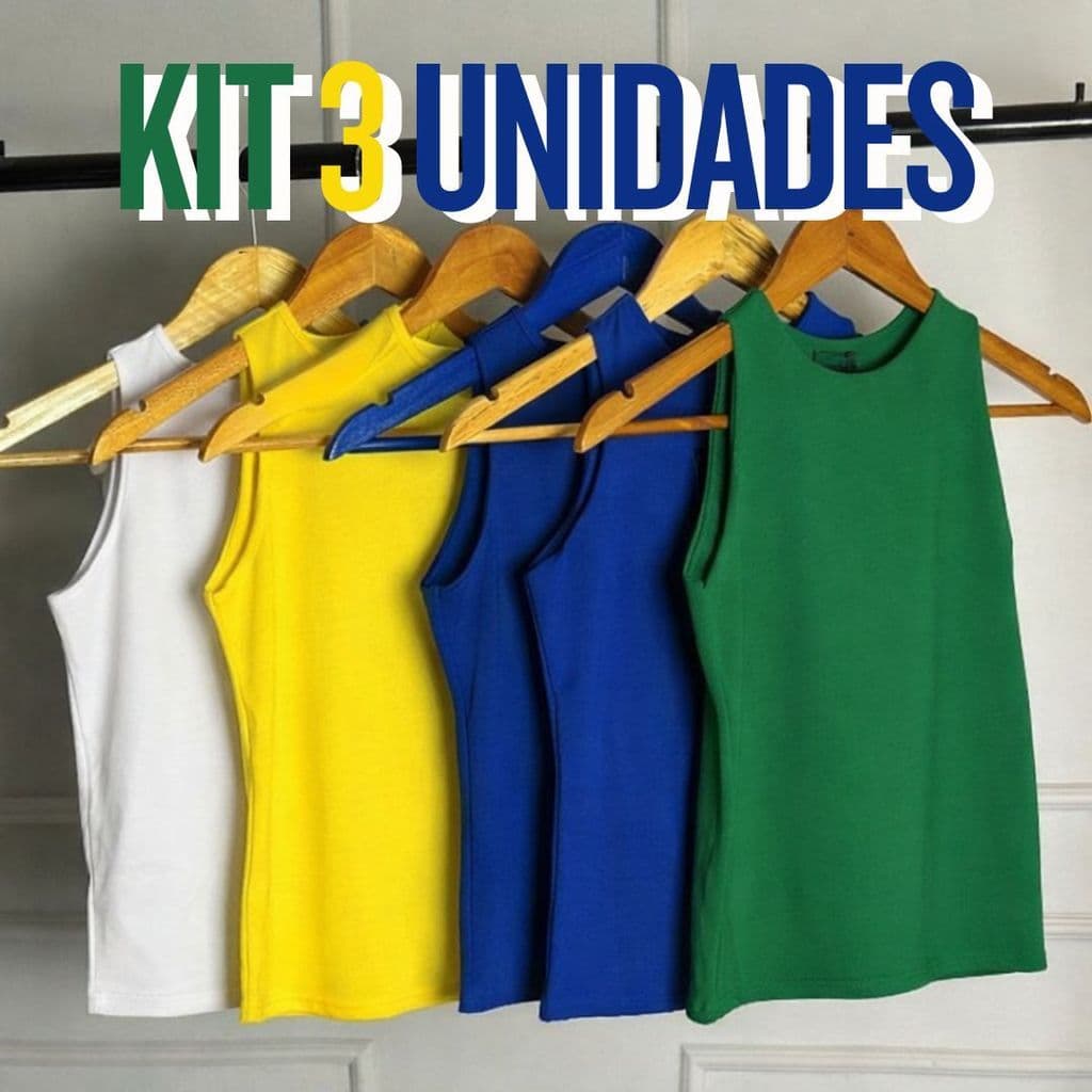 KIT 3 Regatas COPA DO MUNDO 2026 Suplex Duplo Feminina Basica Casual Duplo Blogueira Tendencia