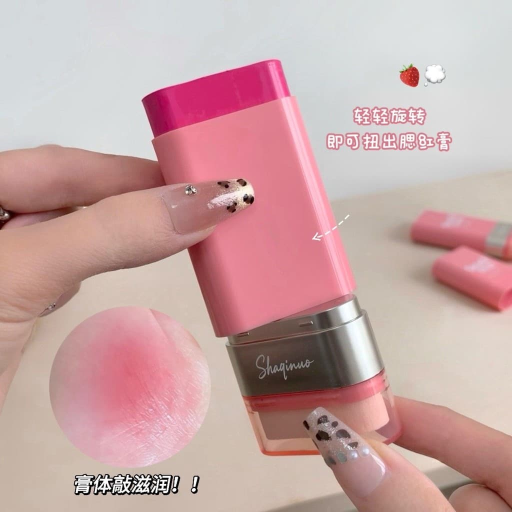 Blush preguiçoso de duas cabeças, uma pasta, um pincel de manchas, 3 segundos, maquiagem, vitalidade, clareamento, criar