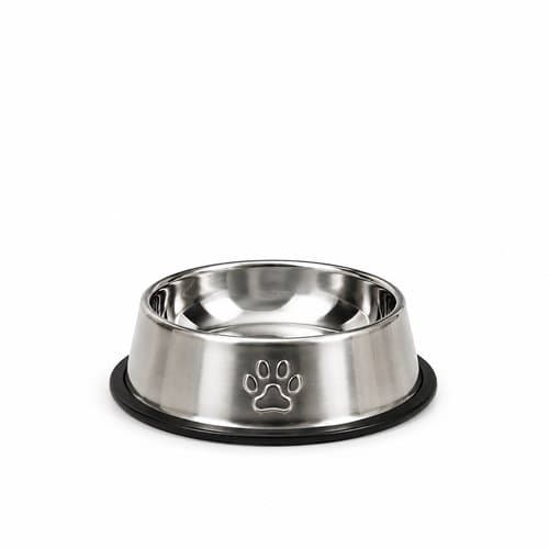 Comedouro Bebedouro Inox 250g Antiderrapante Pote Tijela Cachorro Gato 18cm