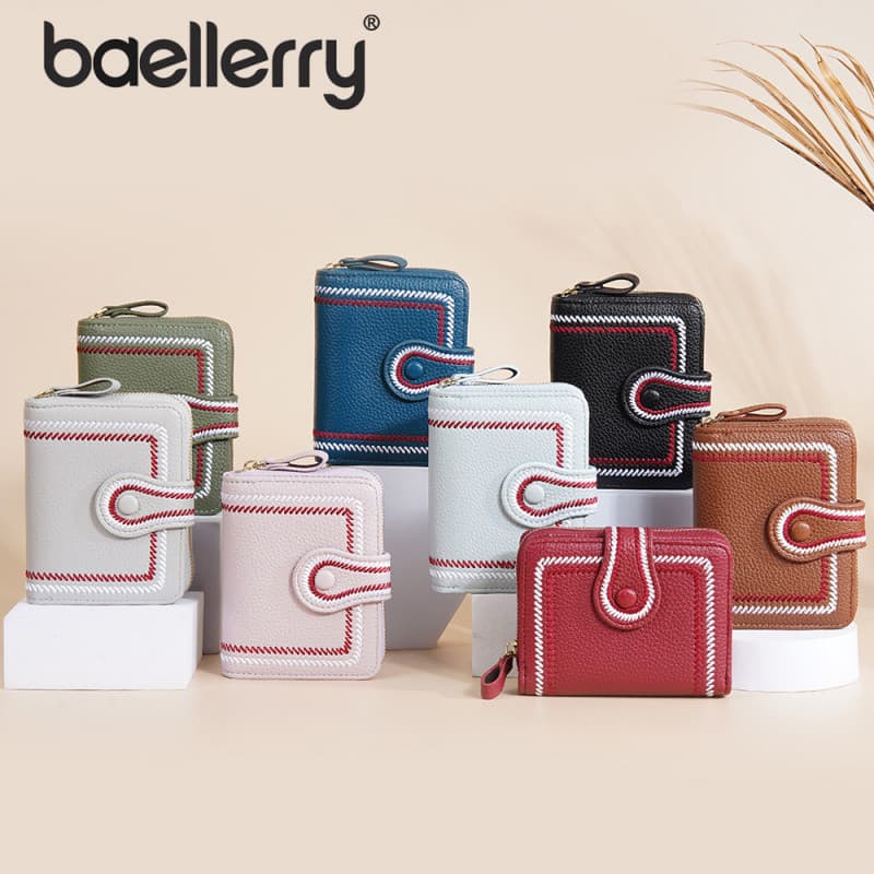 Novo estilo senhoras carteira estilo curto moda fivela zíper moeda bolsa órgão ID titular do cartão Multi-Slot para cart