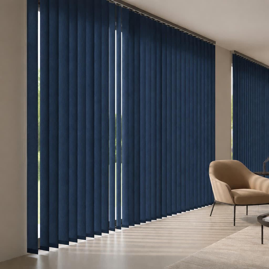 Persiana Vertical Sob Medida | Branco, Bege, Preto, Azul, Azul Marinho, Marrom, Cinza Claro e Cinza Escuro