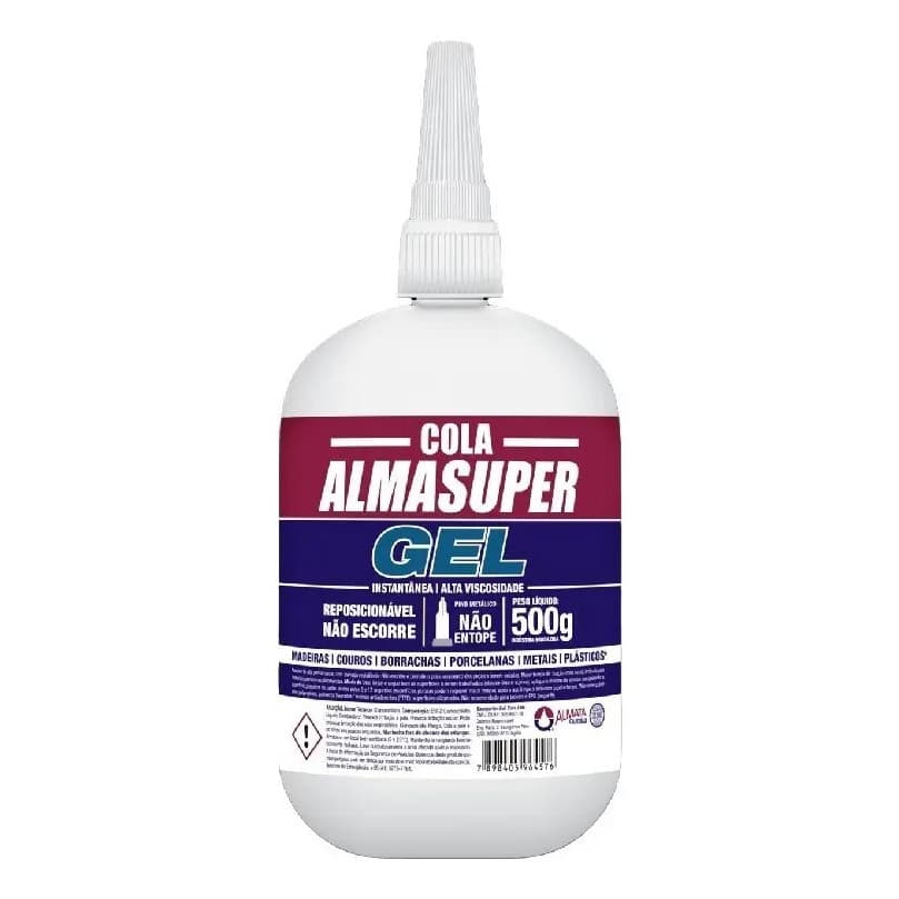 Cola Adesivo Instantâneo Gel Alta Viscosidade Almasuper 500g Almata