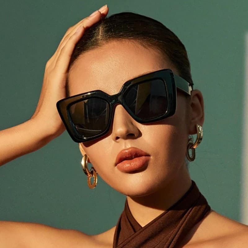 Óculos de sol quadrados de moda simples de armação grande Óculos de sol europeus americanos transfronteiriços da moda