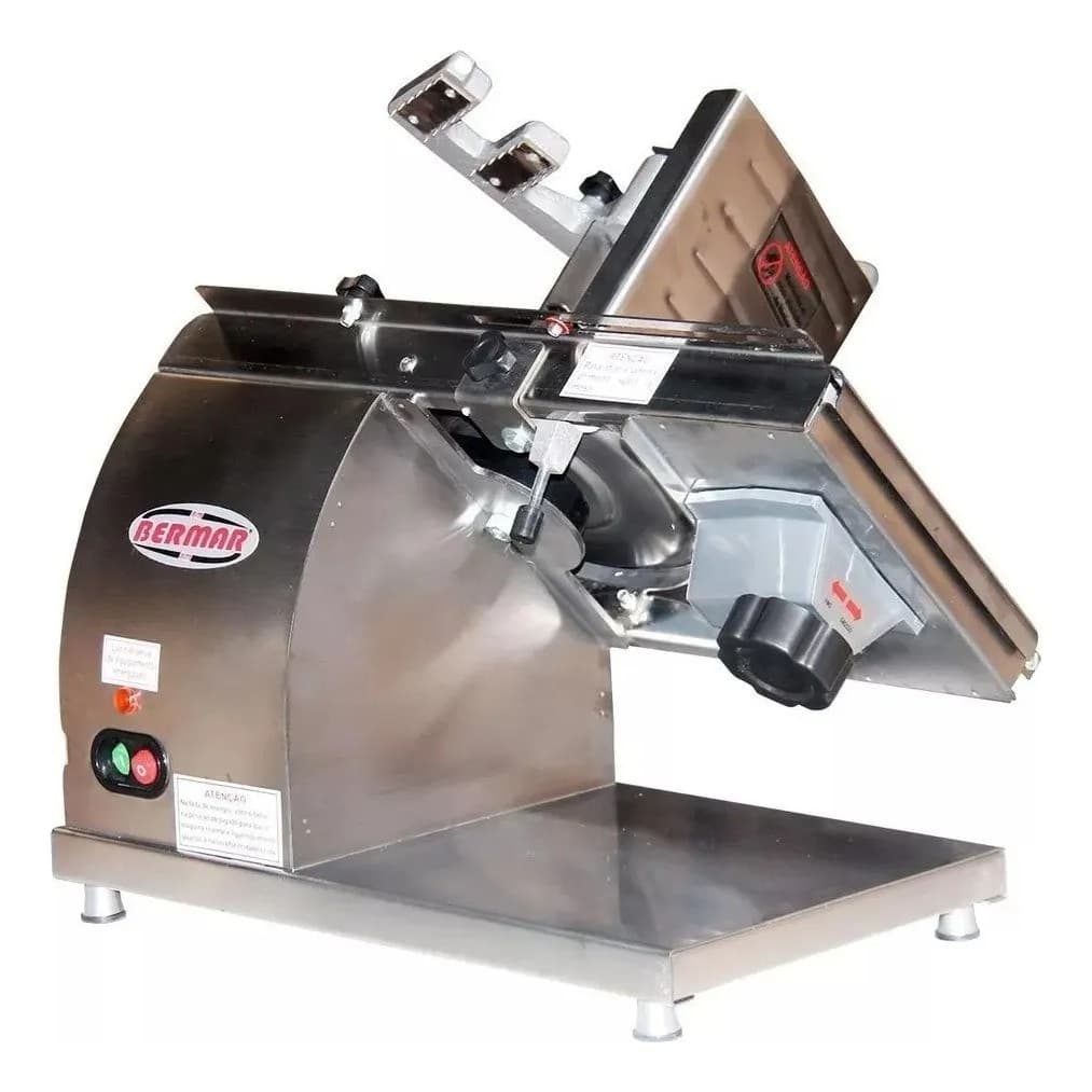 Cortador Fatiador De Frios Total Inox Elétrico Bermar Bivolt Bm96 Lâmina 200mm