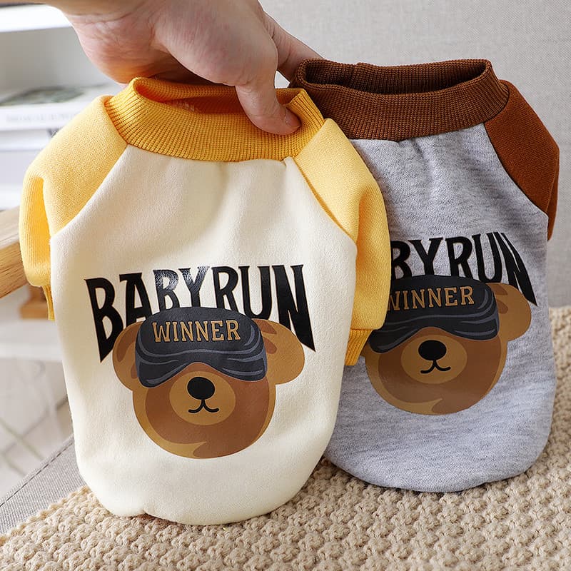 Roupas para cães inverno pequeno corpo Bichon forro de lã quente estilo esportivo americano moletom para animais de esti