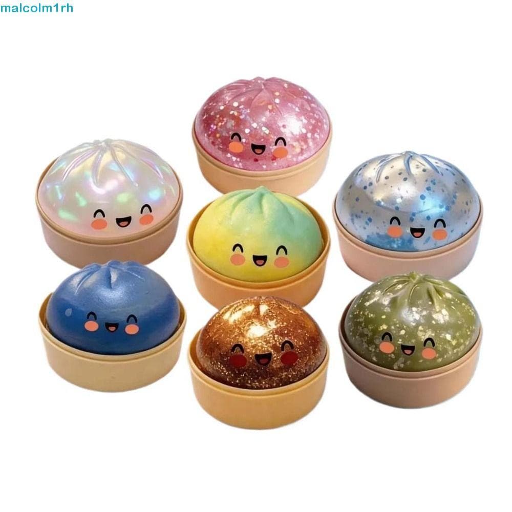 MALCOLM Dumpling Squishes , Bolas Sensoriais Em Forma De Bolinho , Brinquedo Mole Macio Fofo De Arco-Íris Gigante