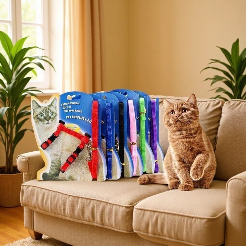 Fabricante atacadista de suprimentos para animais de estimação, coleira para gatos, arnês para animais de estimação, col