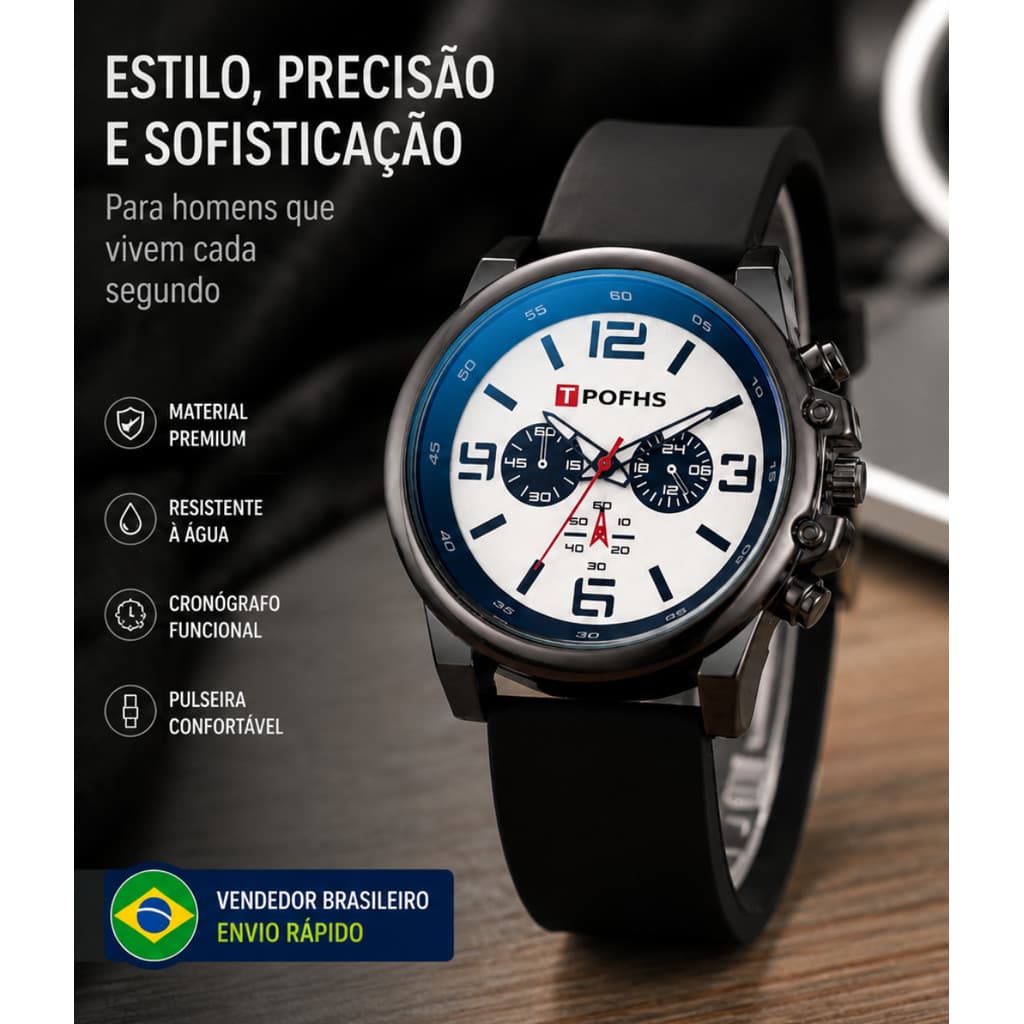 Relógio Masculino Esportivo, Pulseira de Silicone, Estilo Coreano, Mostrador Grande, Relógio de Quartzo