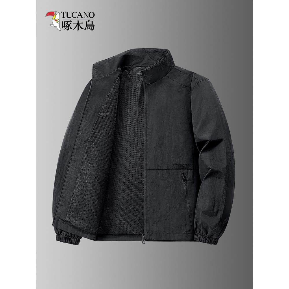 Woodpecker primavera outono gola alta jaqueta masculina uniforme de beisebol jaqueta esportes ao ar livre lazer de meia-