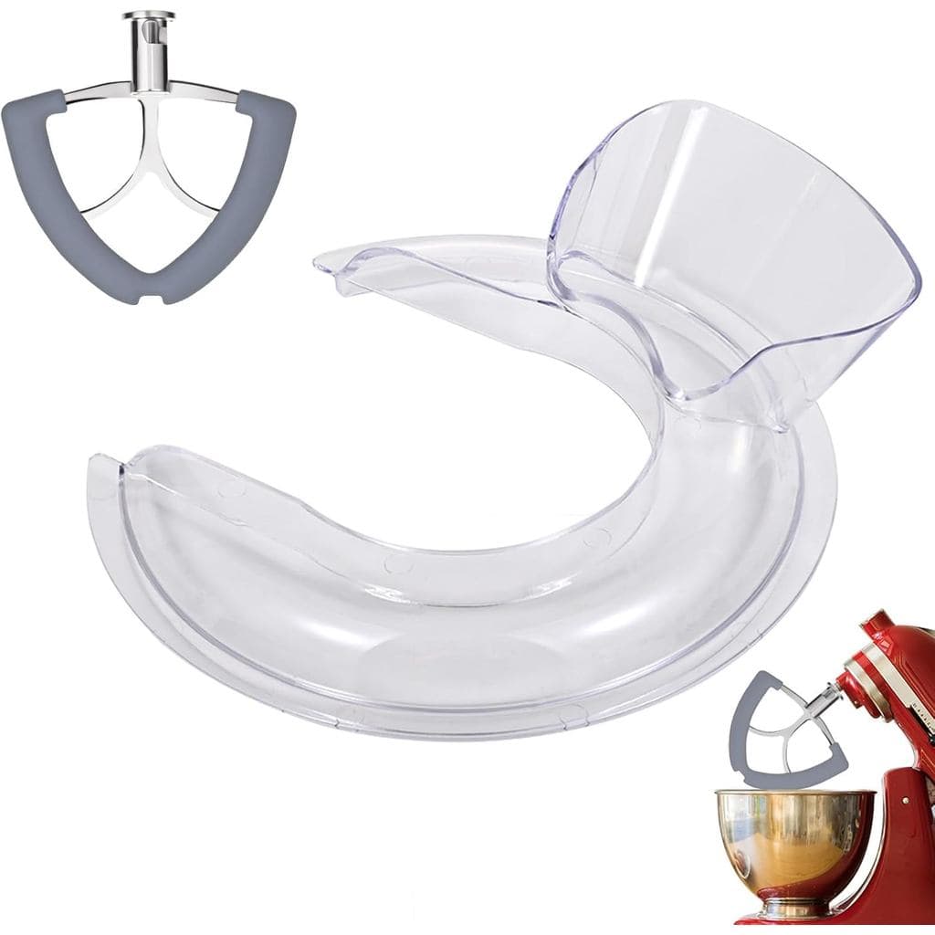 Protetor de Borda Flexível para Batedor Compatível com Tigela de Mixer KitchenAid de 4.5-5QT e Pá de Aço Inoxidável Comp