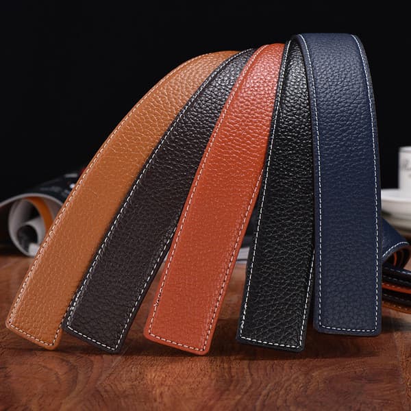 cinto masculino couro legítimo cinto masculino plus size ♪Cinto sem cabeça masculino de couro H fivela sem faixa de cabe