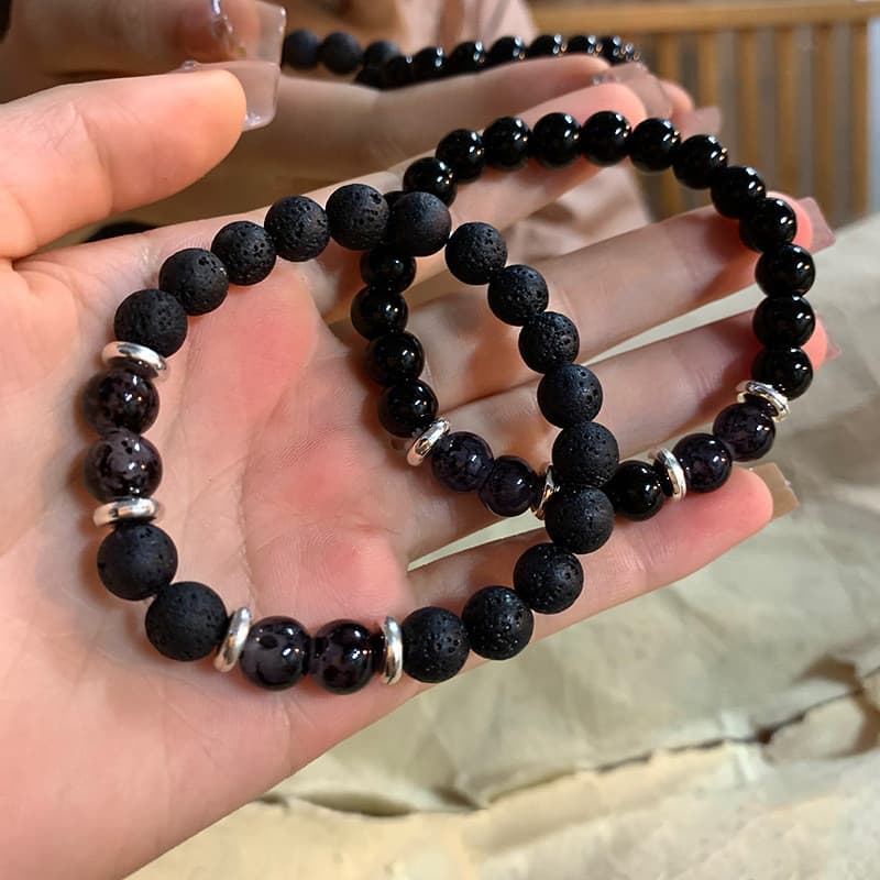 pulseira feminina pulseira Novo estilo chinês preto frisado pulseira feminina High-End sentir casal nicho pulseira 2026