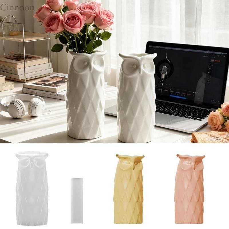 Fundição Silicone Coruja Reutilizável CINN Para Criações Vasos Flores 91g