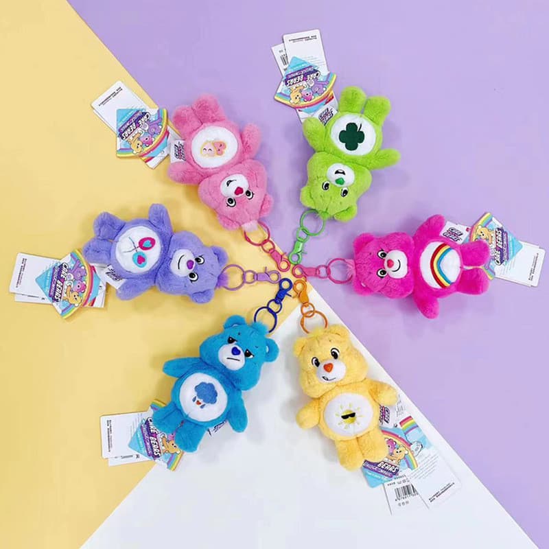 Amor urso brinquedo de peluche arco-íris urso de peluche brinquedo chaveiro brinquedo de peluche anexamento