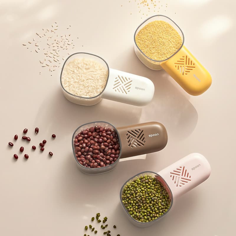 Colher De Arroz Multifuncional De Qualidade Alimentar Doméstica , Grãos De Cozinha , Escavação De Farinha Medidora
