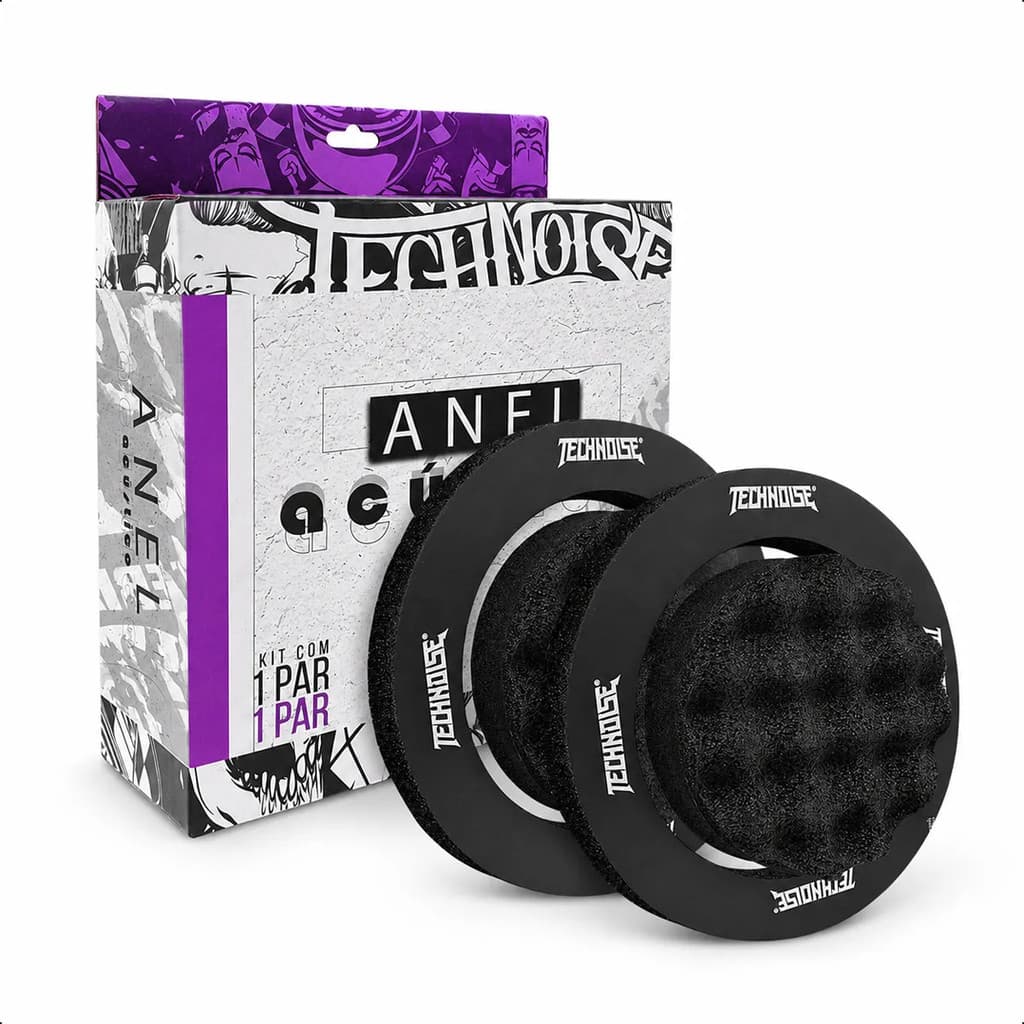 Kit Tech 2 Anel Acústico Technoise 6,5 Polegadas Par Espuma Adesiva Pra Porta Alto Falante