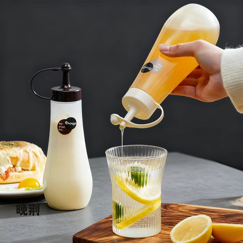 Japão importado mel squeeze garrafa solo mel dedicado cozinha grau alimentício Sub-engarrafamento garrafa de boca afiada