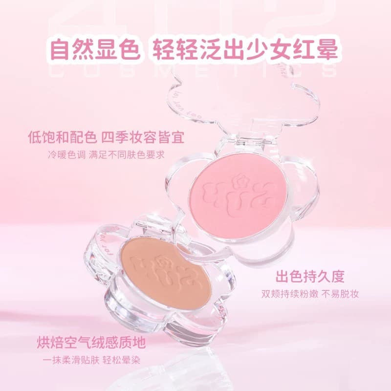 Tailândia 4u2 flor brilhante blush fosco renderização de cores de longa duração brilho atmosfera blush flor blush