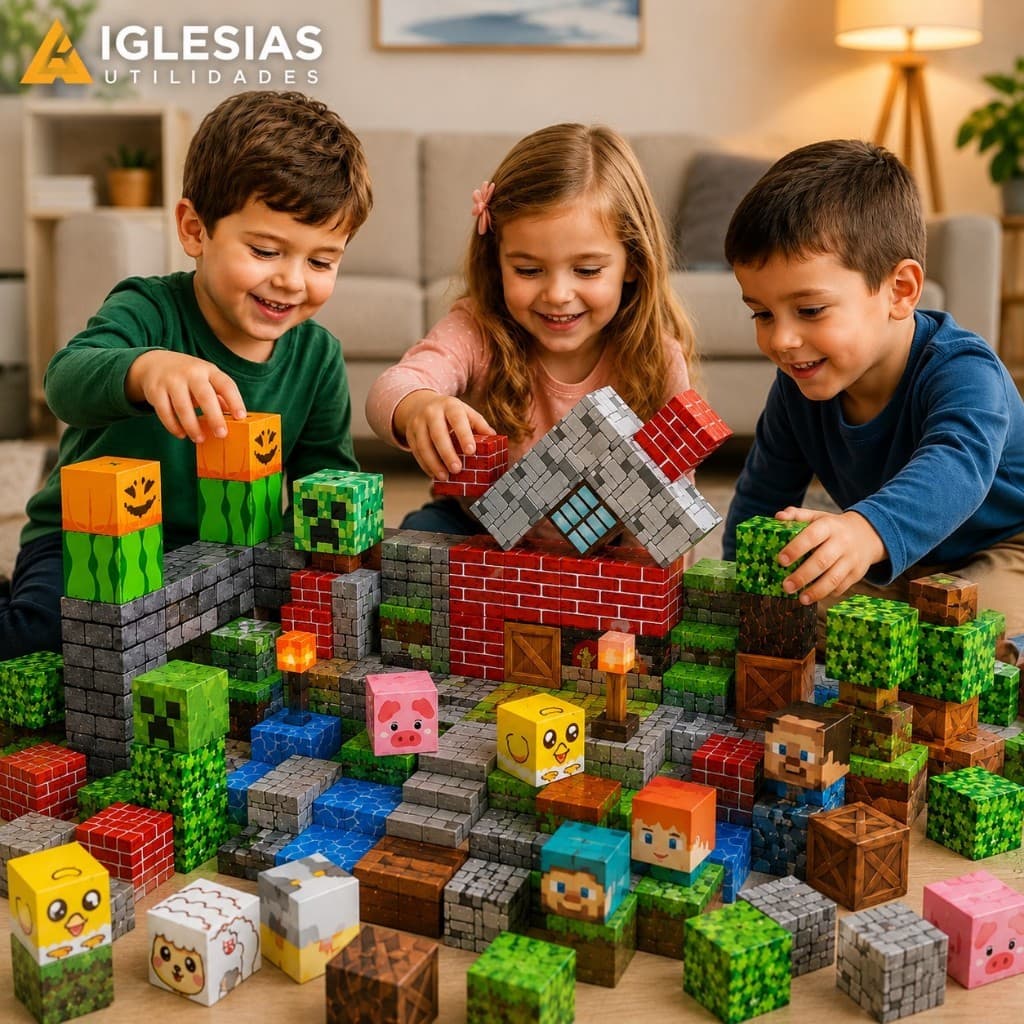 Brinquedo Blocos Magnéticos 80 Peças Cubos de Montar Educativo Infantil