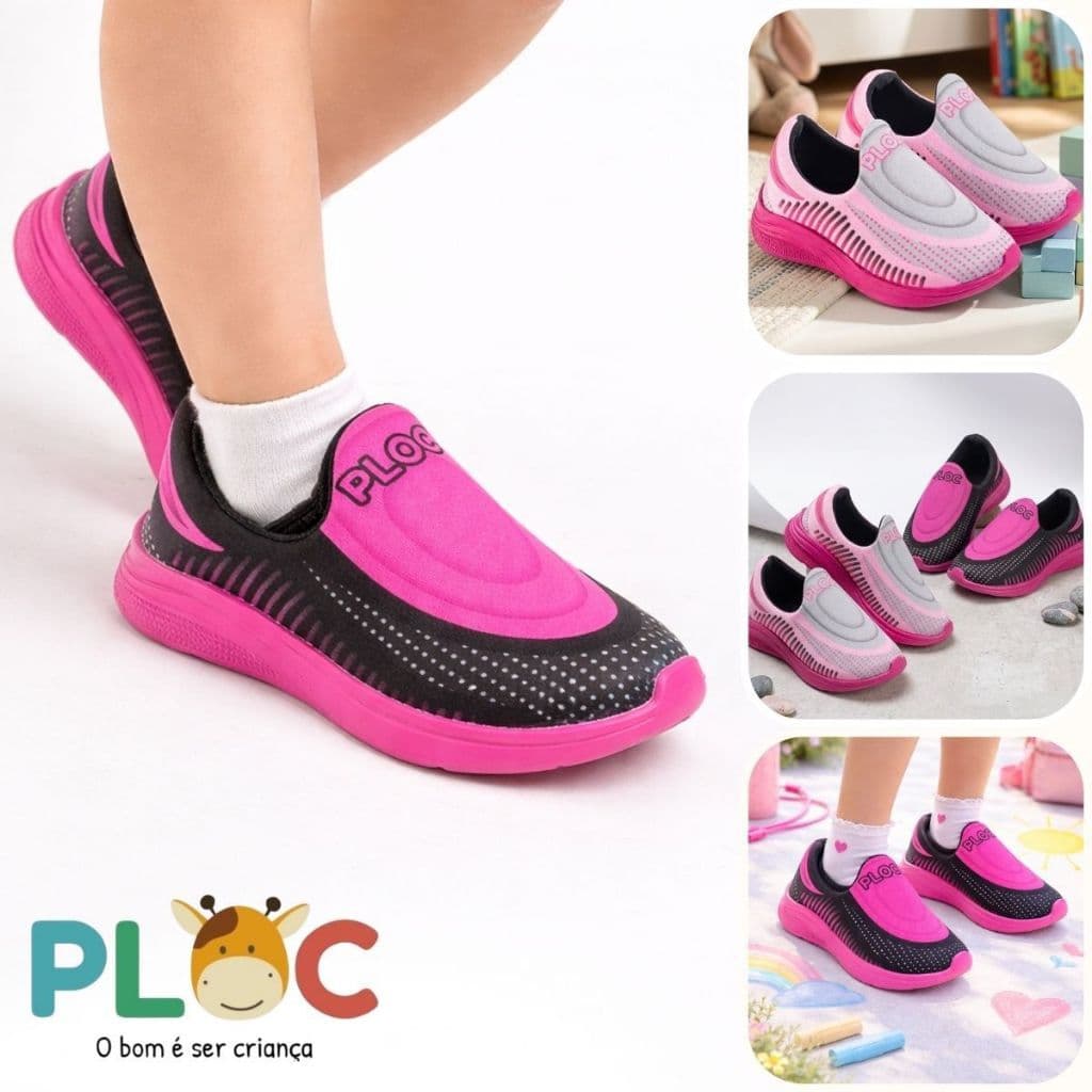 Tênis Ploc Evolution Anatômico Infantil Numeração Especial Calce Fácil Menina  Evo02