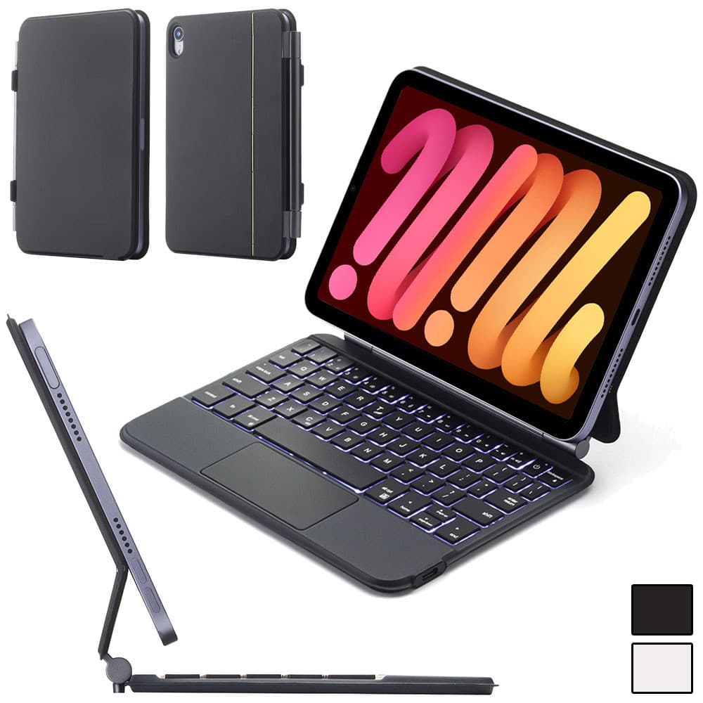 Teclado Mágico Magnético Flutuante Cantilever Stand Case Trackpad Retroiluminado Para iPad Mini 7/6 , Air 8/6/5/4 Pro 11