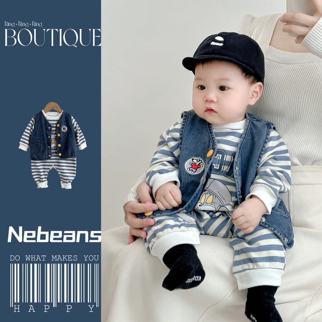 Macacão de bebê primavera outono novo estilo listrado Outing roupas infantis macacão terno recém-nascido moda Super boni