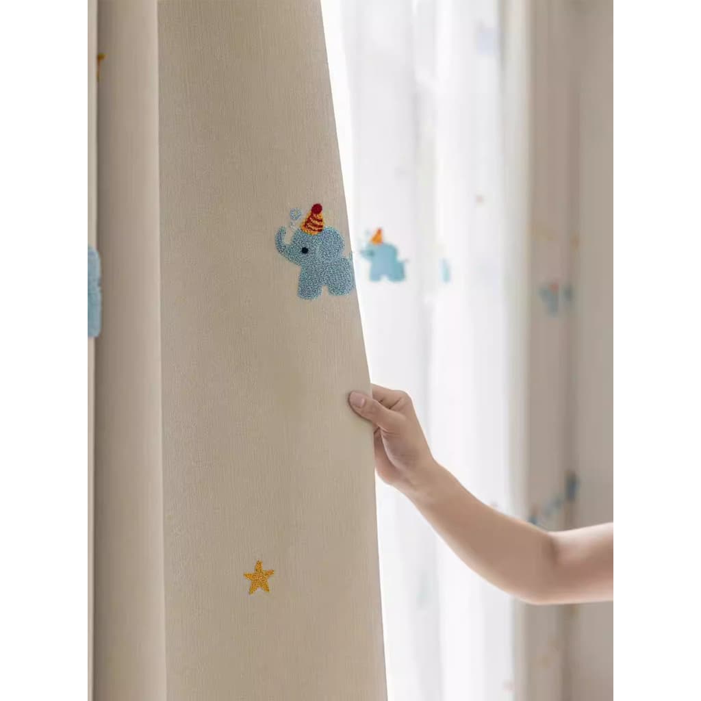 2025 novo estilo dos desenhos animados Dumbo Chenille cortinas do quarto das crianças meninos meninas quarto Bay janela