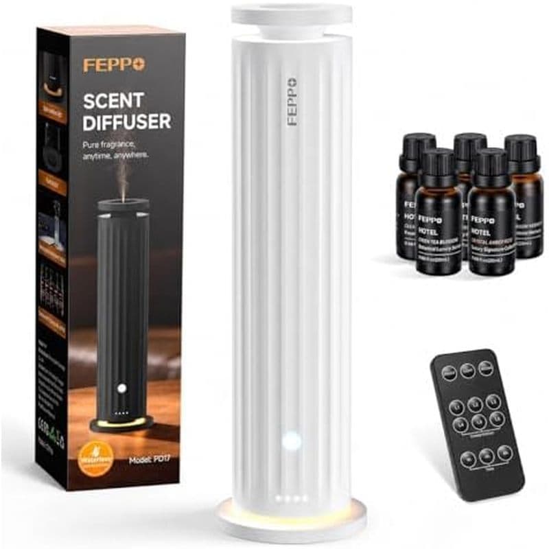 Difusor Sem Água FEPPO – Para Casa , Hotel , Escritório | Kit Inicial De Óleo Essencial Com 5 Óleos De Perfume De 20 Ml