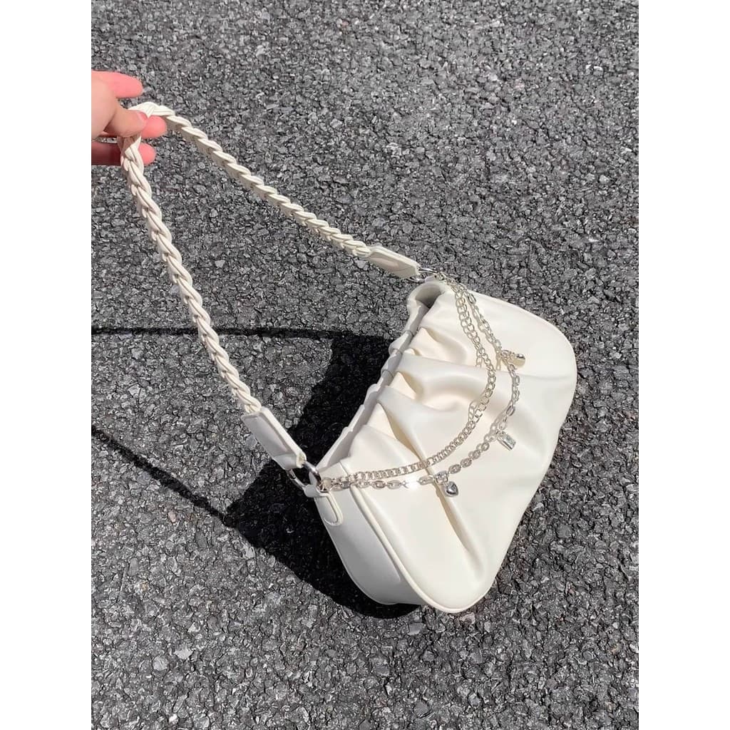 Nuvem axilas saco feminino novo estilo 2026 novo estilo plissado ombro saco do mensageiro High-End torção tecido bolsa