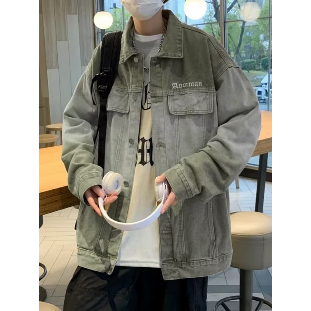 Oversize japonês macacão jaqueta masculina primavera outono ins street Wear rufião bonito frito rua alta rua americano c