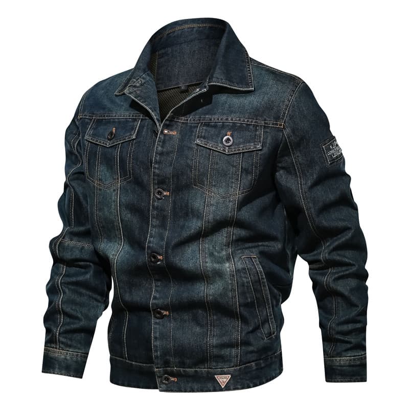 2025 outono inverno novo estilo moda masculina na moda jaqueta jeans lapela fino-ajuste jaqueta jeans jaqueta superior A