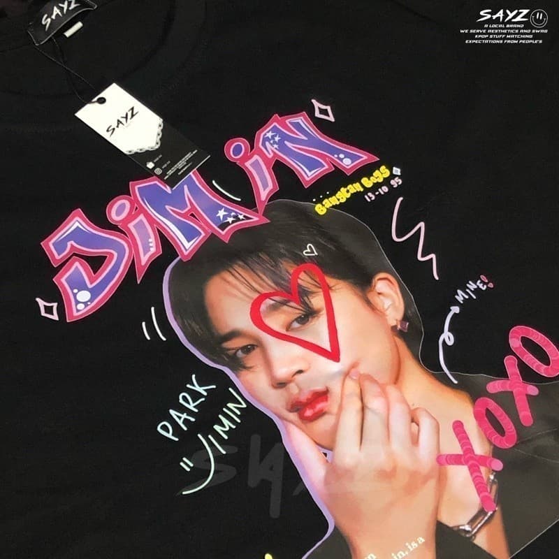 Camisa Camiseta kaos Serie BTS K-POP Jimin Jungkook T-shirt Tecido Algodão