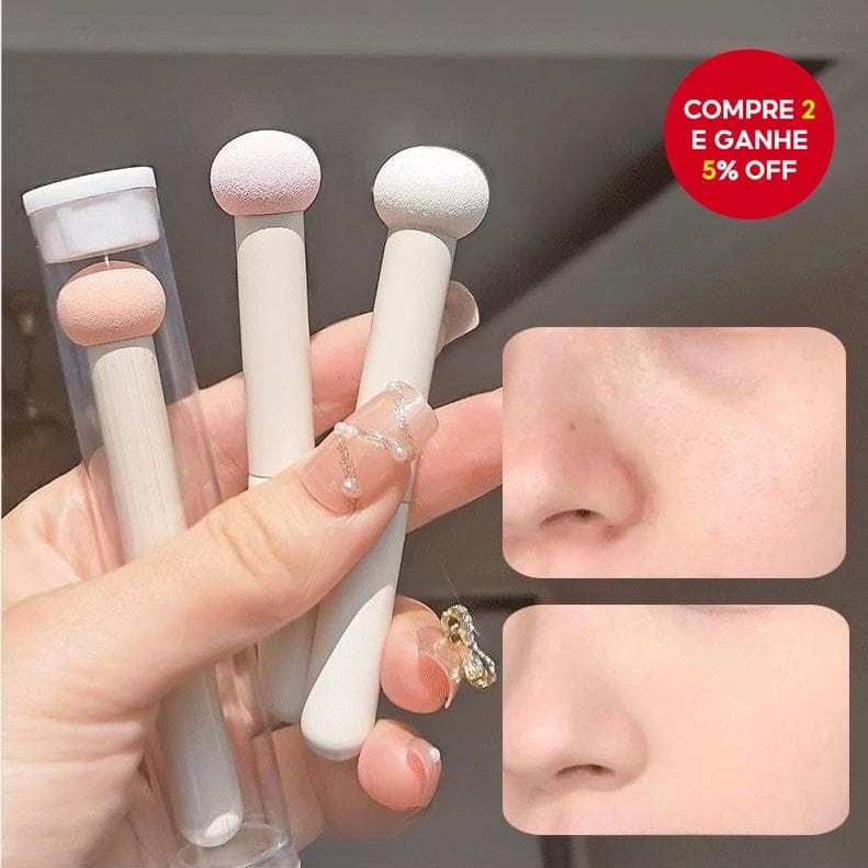 Pincel Corretivo De Esponja De Cabeça De Cogumelo-Cobre Olheiras E Marcas De Acne , Mini Portátil