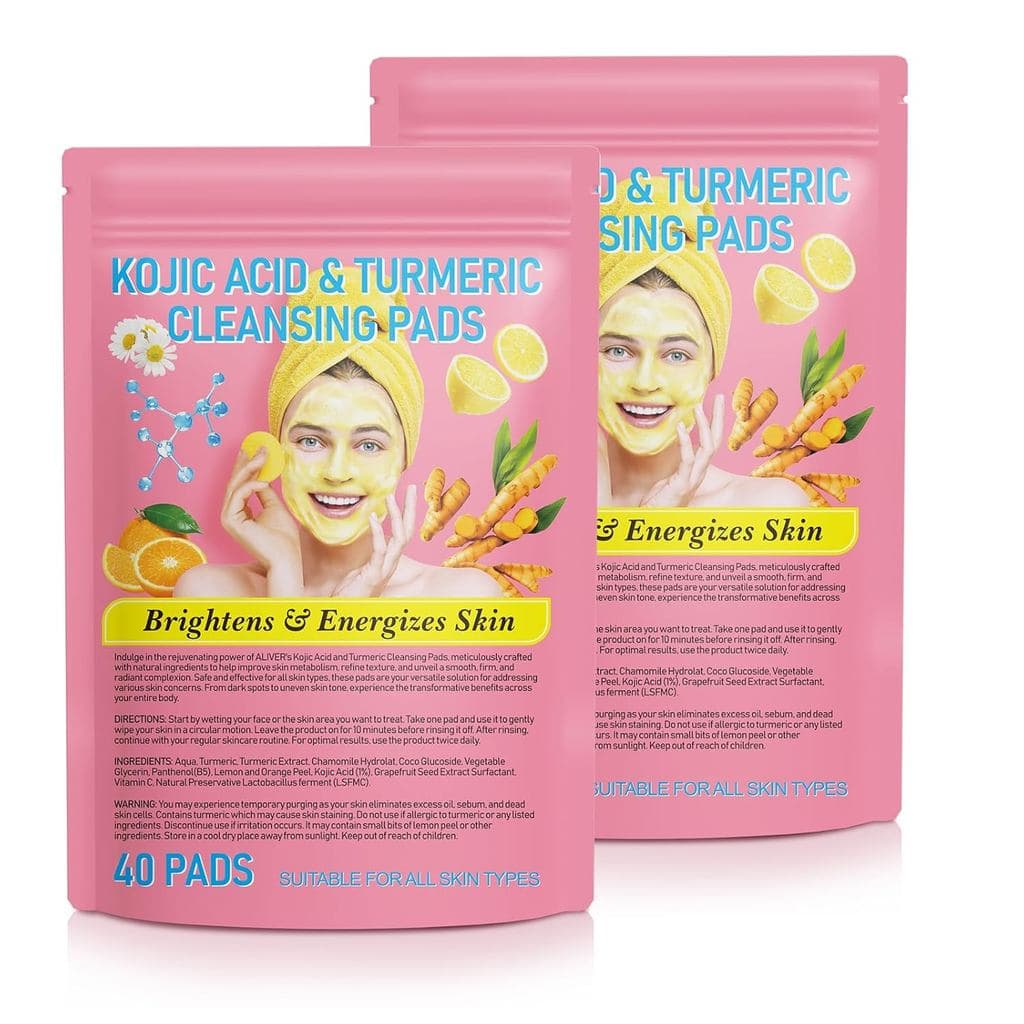 2 Pacotes de Discos de Limpeza com Cúrcuma, Discos Esfoliantes com Cúrcuma para o Rosto SJRK