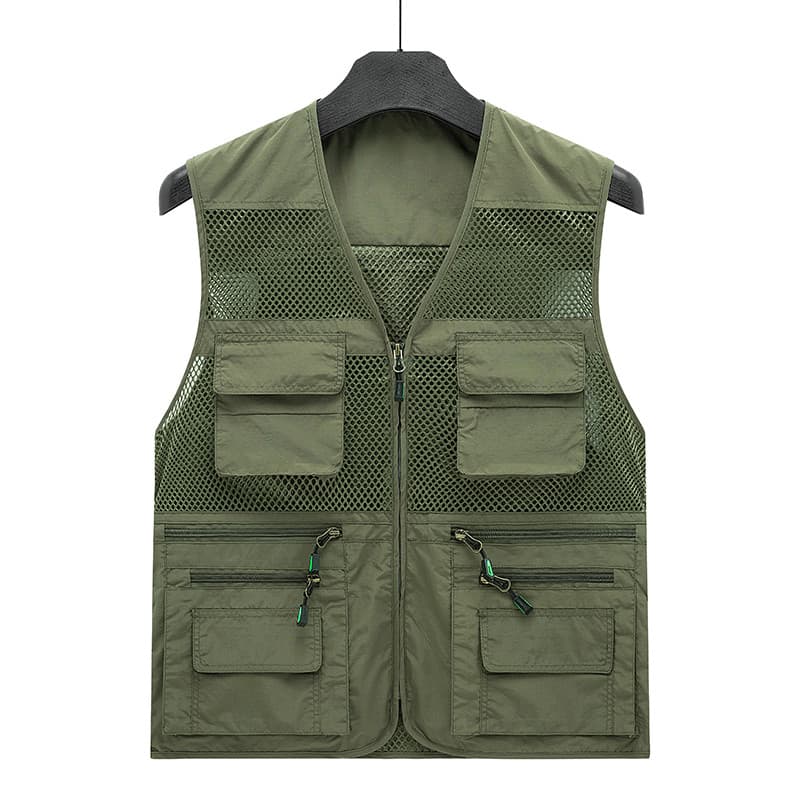 Primavera outono masculino colete de escalada ao ar livre verão malha respirável Workwear colete masculino Multi-bolso p