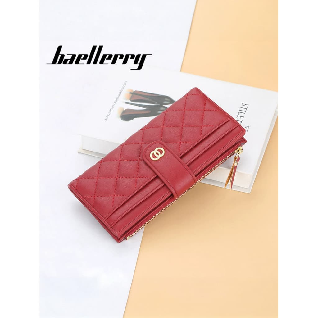 BAELLERRY Senhoras Bordadas Carteira Longa Europeia Americana Multi-Cartão Fivela Carteira Cross-Border Zipper Change Bo