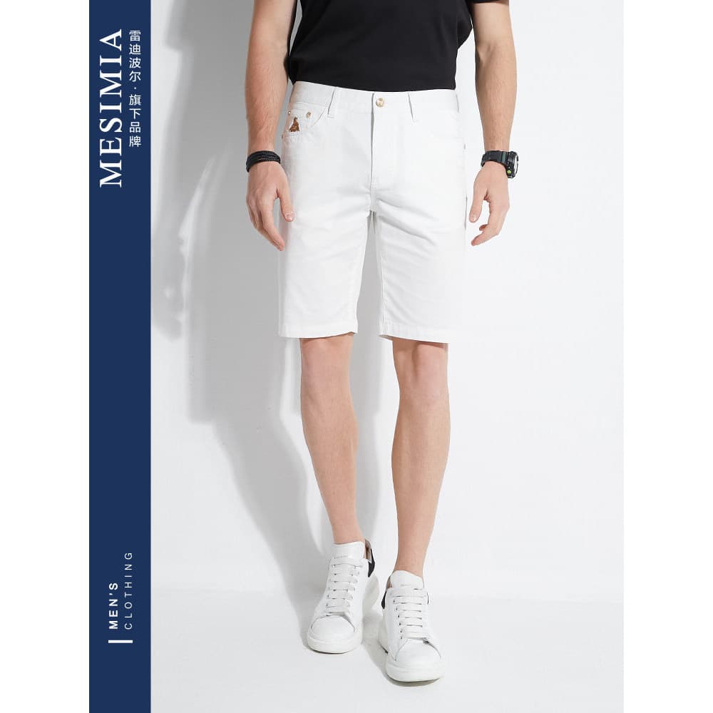 Radi Bolle Messenia Masculino Verão Novo Estilo Confortável Moda Estilo Fino Bordado Cintura Média Shorts Casuais