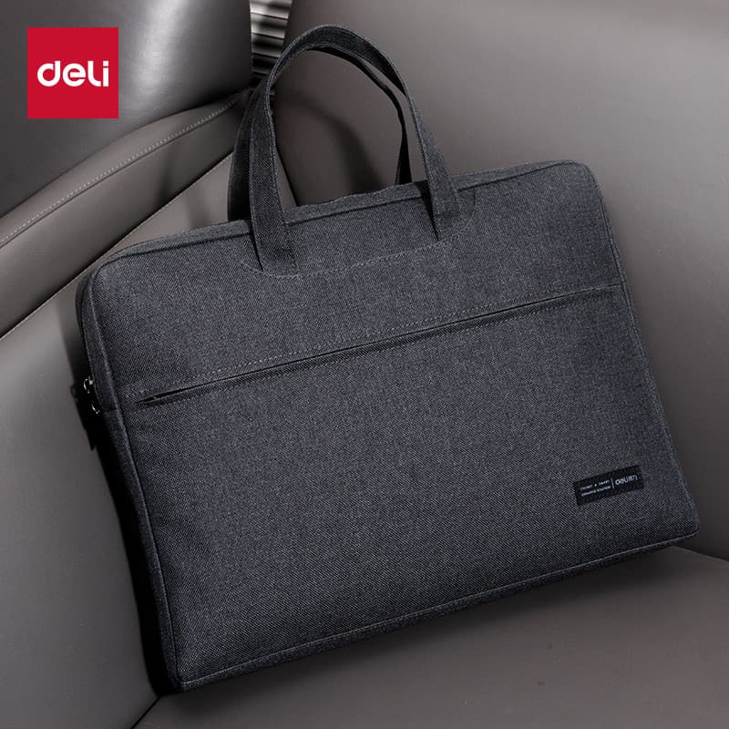Deli Maleta de negócios Pasta portátil masculina de grande capacidade Pano Oxford impermeável A4 Bolsa de escritório Emb