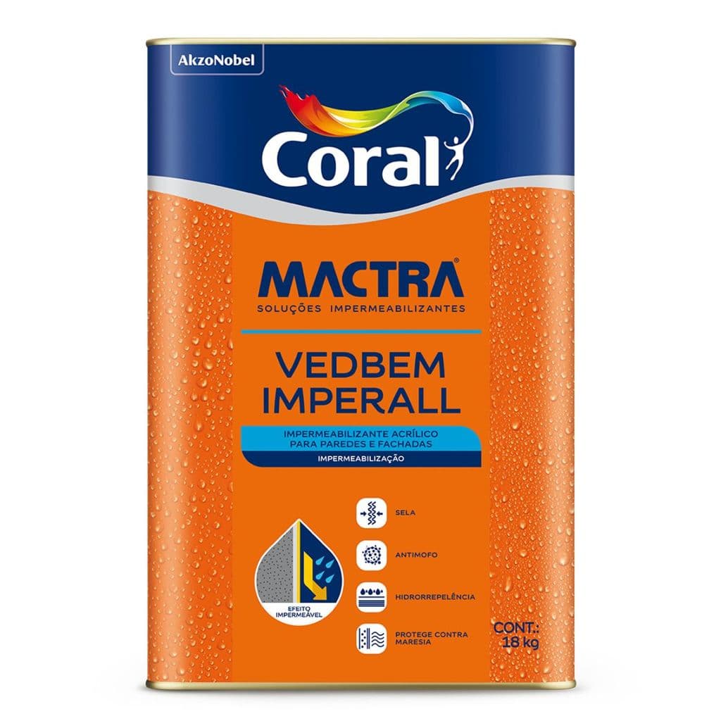 Tinta Emborrachada Coral 25 Cores Vedbem Imperall Mactra 18kg
