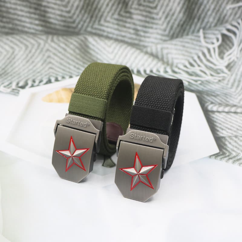 Cinto estrela de cinco pontas ventilador militar exército americano calças verdes cinto macacão ao ar livre cinto de lon