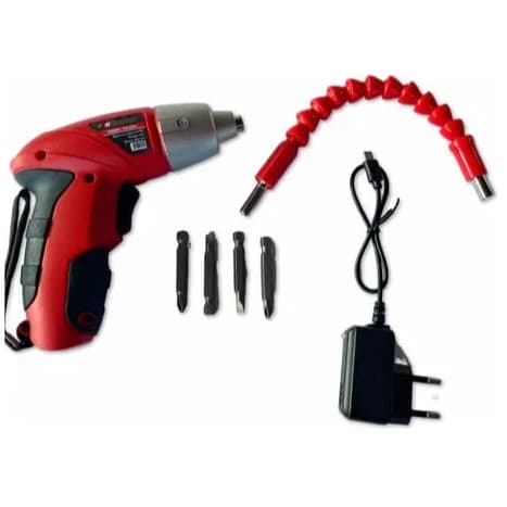 Mini Parafusadeira Elétrica Sem Fio Nakasaki Vermelha 4.8V...