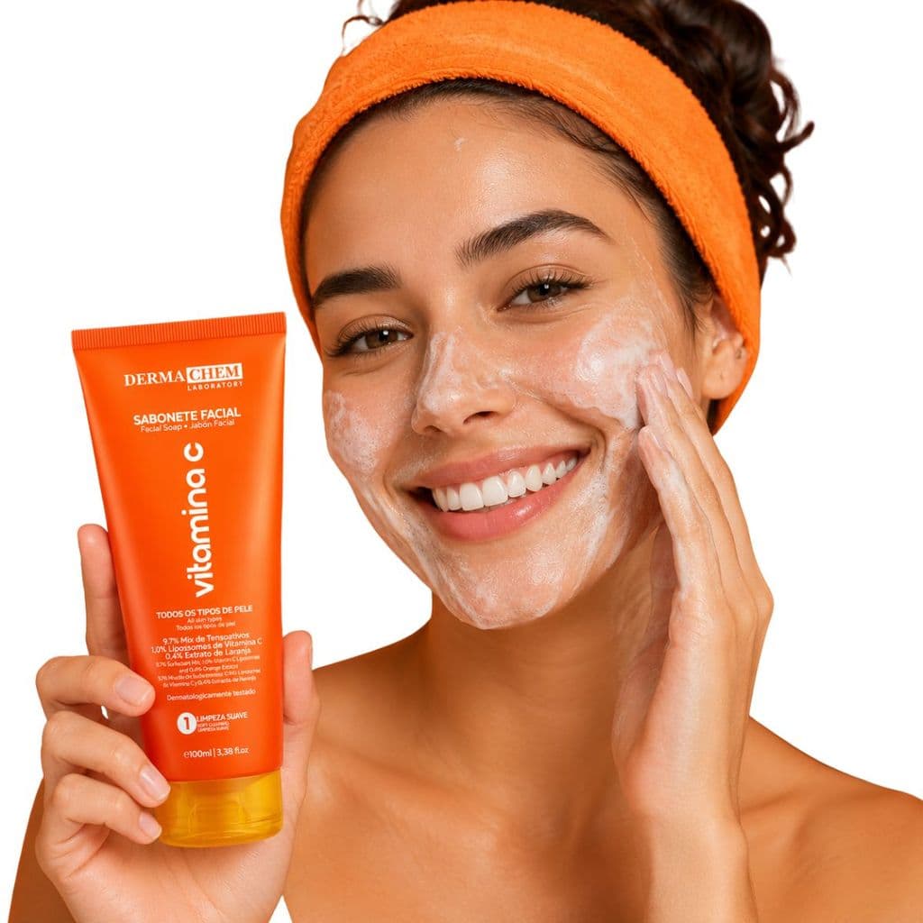 Sabonete Vitamina C Anti-idade 100ml Limpeza Facial E Uniformidade Da Pele Dermachem