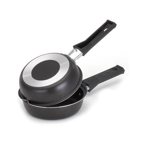 Frigideira Dupla Hamburgueira Omeleteira Antiaderente 14cm Preto Pratica Duravel