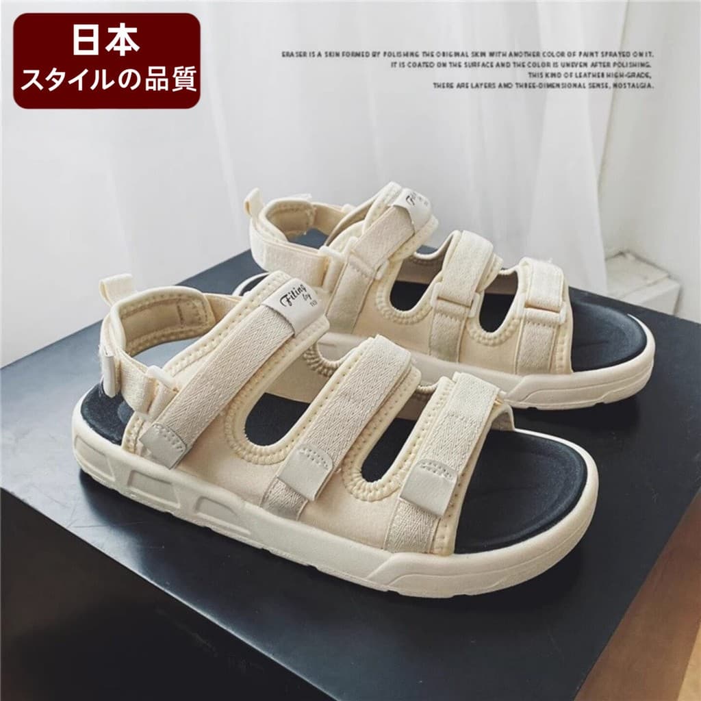 Sandálias casal 2026 novo estilo verão esportes exterior Wear Casual plana dupla utilização chinelos Velcro antiderrapan